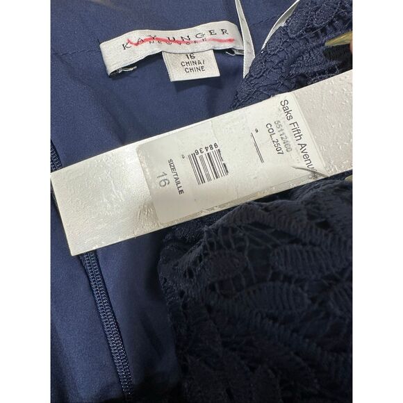 Kay Unger Claudia Pleated Lace Gown Size 16 $398 - Picture 8 of 8